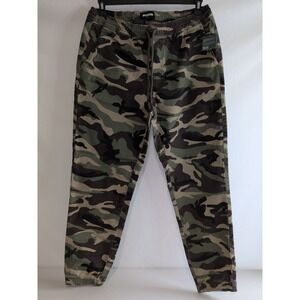 RSQ Men's Camo Twill Jogger Pants Slim Fit Woodland Camouflage Green Size L NWT